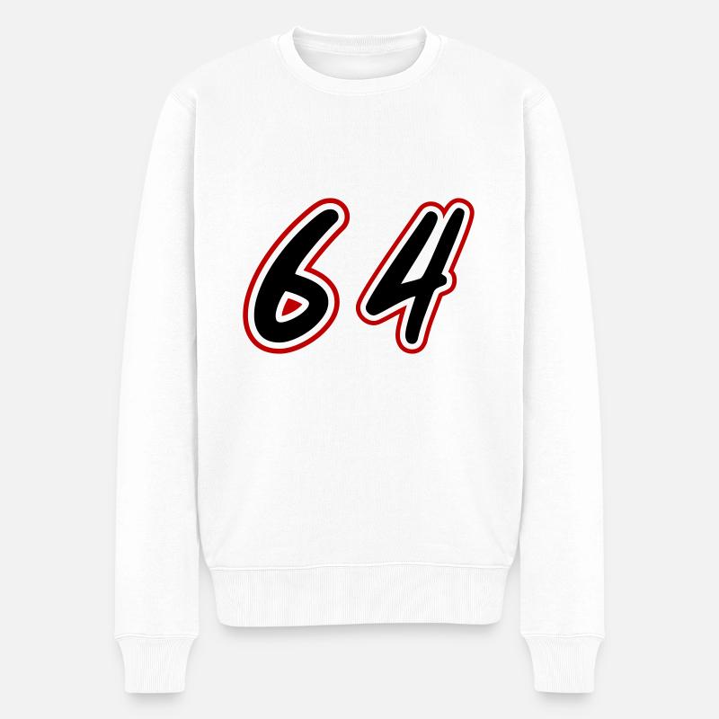64 Symbole numérique - Pull Premium bio Homme - blanc