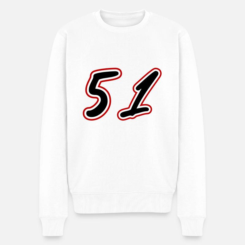 51 Zahl Symbol - Männer Premium Bio Pullover - Weiß