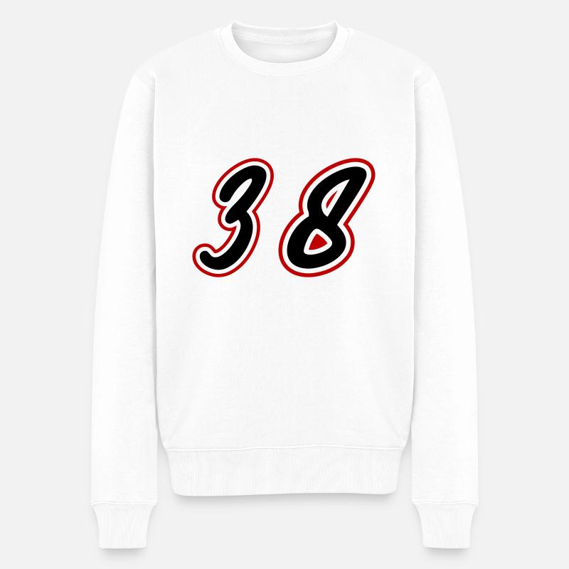 38 Symbole numérique - Pull Premium bio Homme - blanc