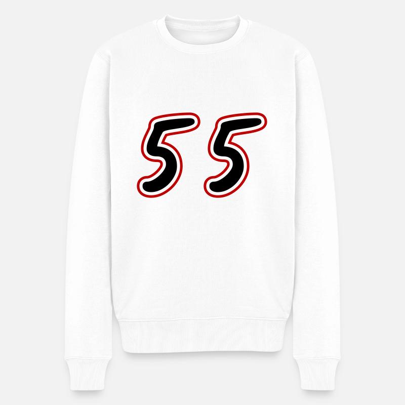55 Zahl Symbol - Männer Premium Bio Pullover - Weiß