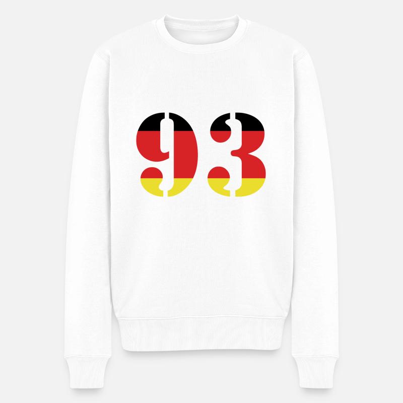 93 Zahl Trikot Deutschland - Männer Premium Bio Pullover - Weiß