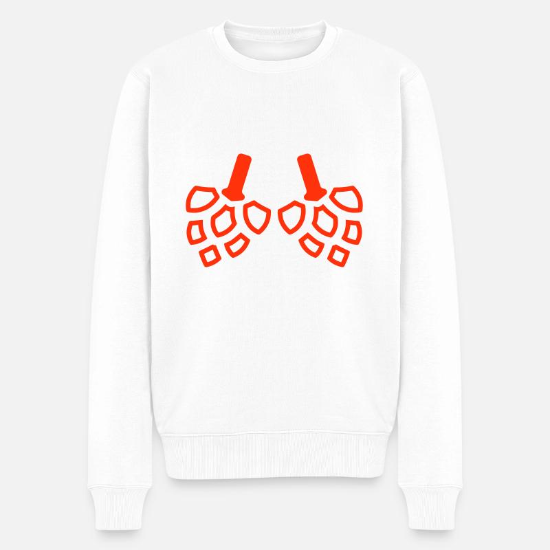 Bier Hopfen - Männer Premium Bio Pullover - Weiß