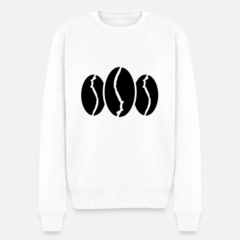 Kaffeebohne Symbol - Männer Premium Bio Pullover - Weiß