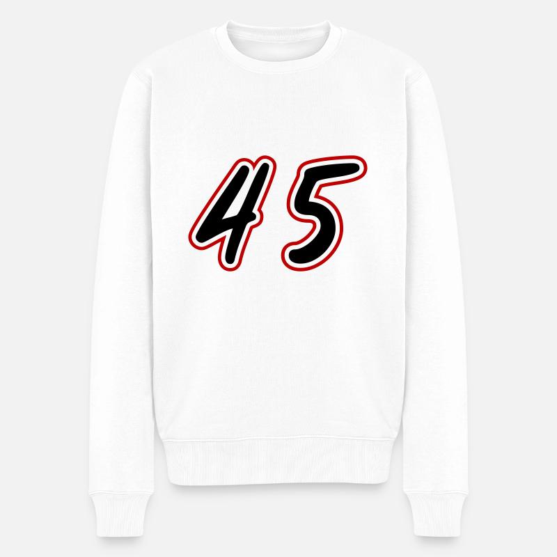 45 Symbole numérique - Pull Premium bio Homme - blanc