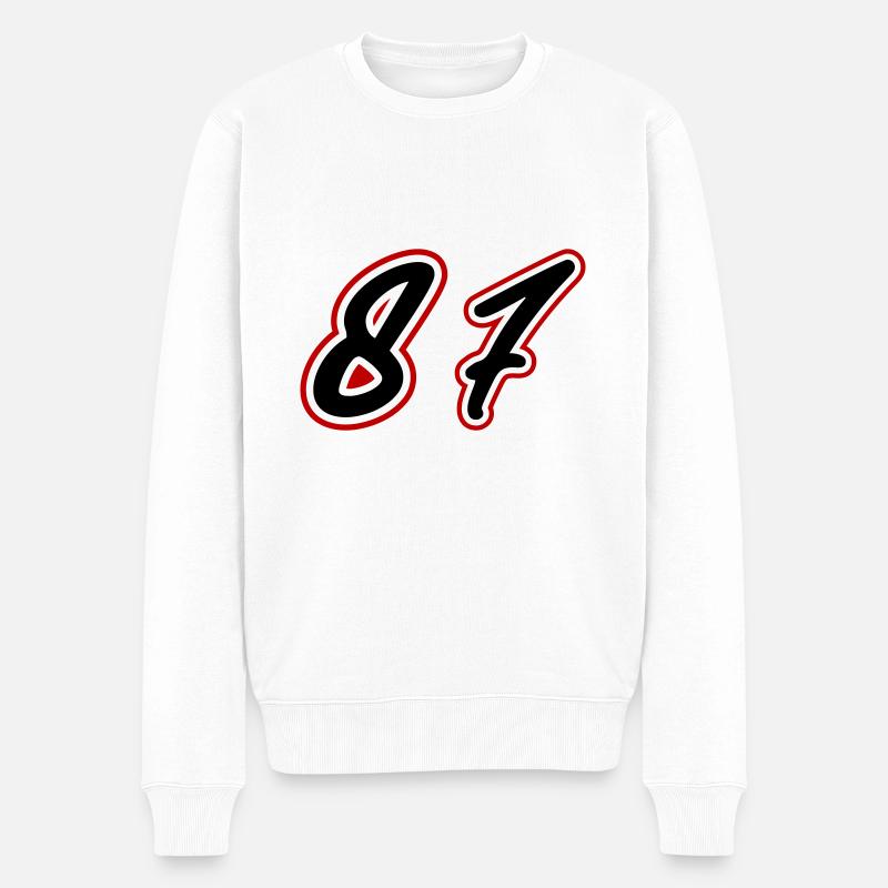 87 Symbole numérique - Pull Premium bio Homme - blanc