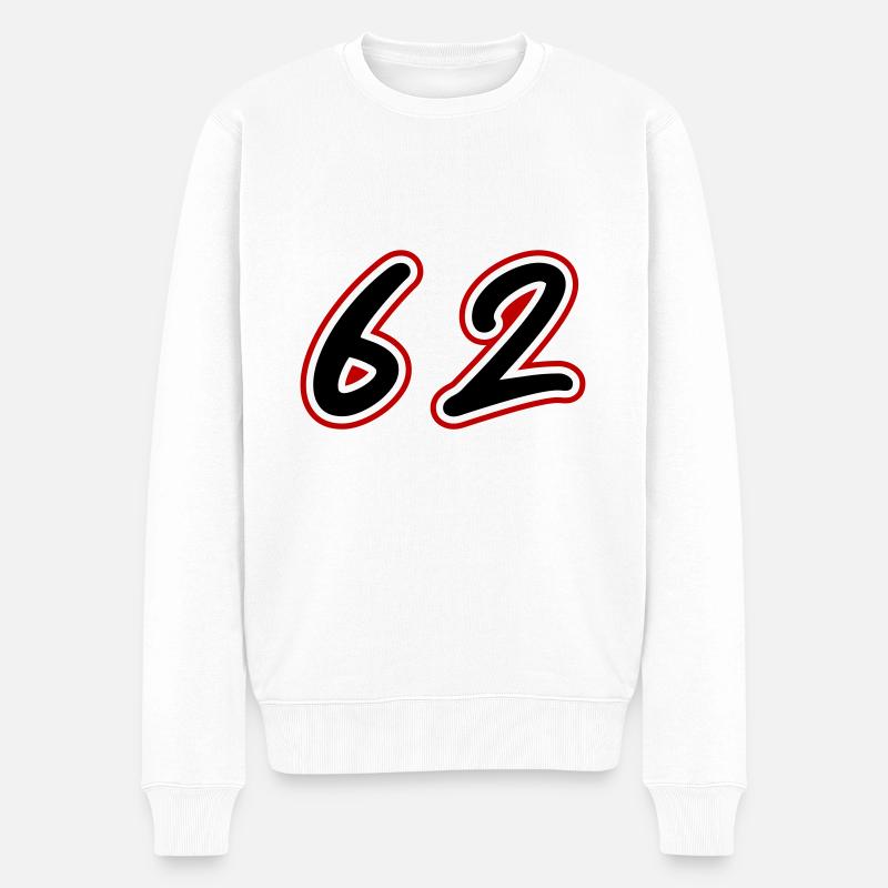 62 Zahl Symbol - Männer Premium Bio Pullover - Weiß