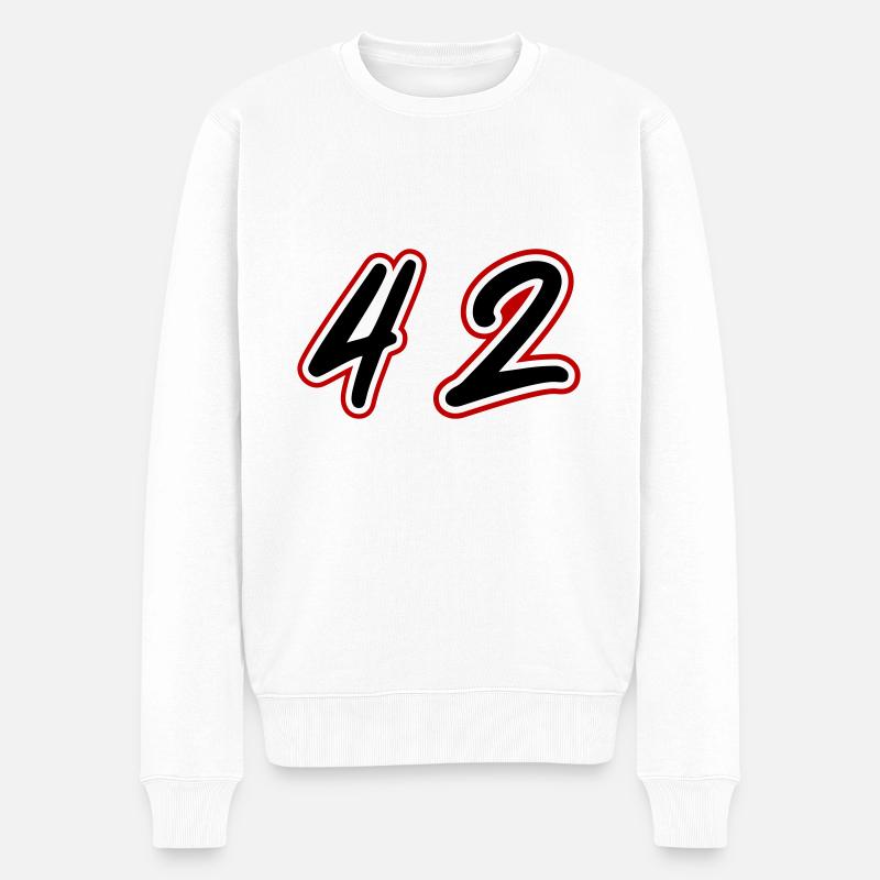 42 Symbole numérique - Pull Premium bio Homme - blanc