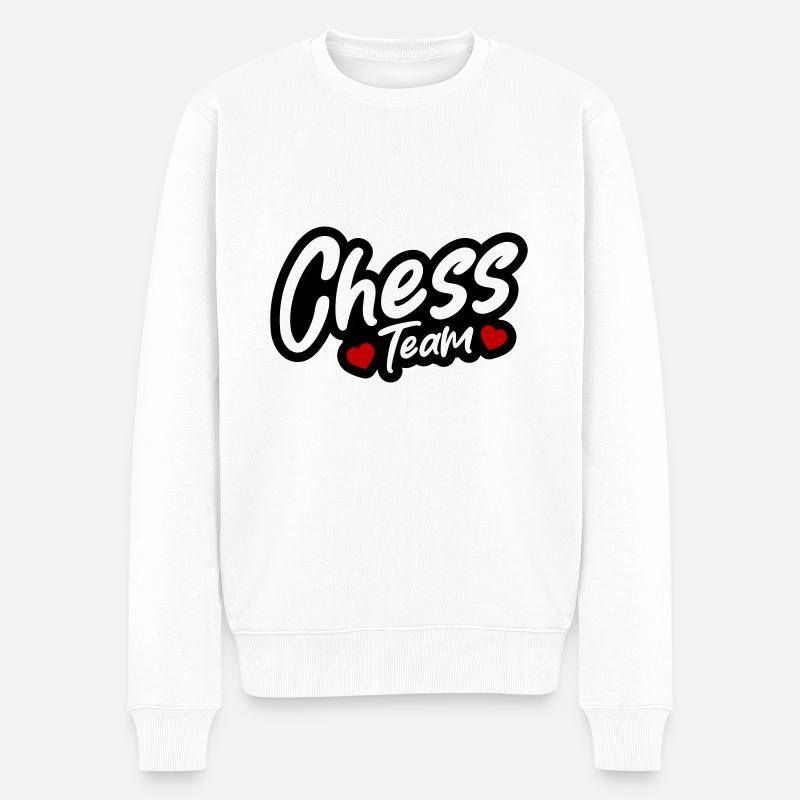 Chess Team - Männer Premium Bio Pullover - Weiß