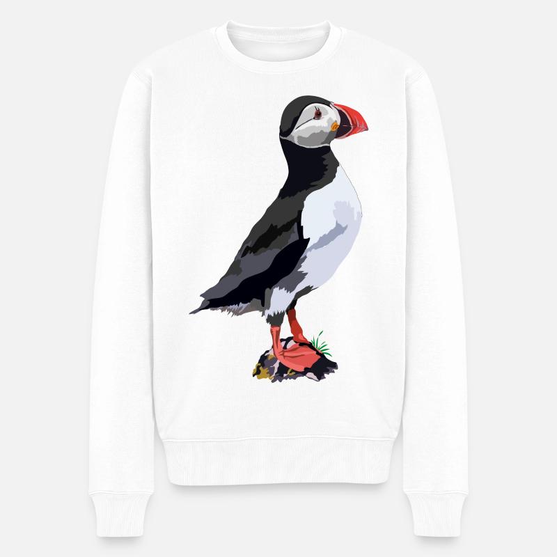 Papageitaucher - Männer Premium Bio Pullover - Weiß