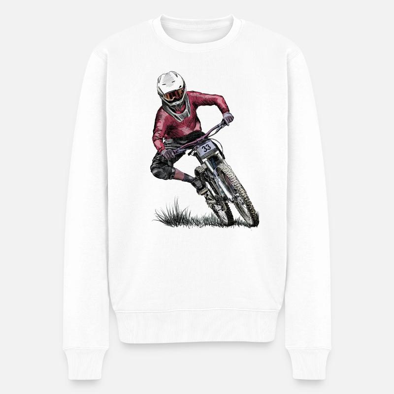 Mountainbike - Männer Premium Bio Pullover - Weiß