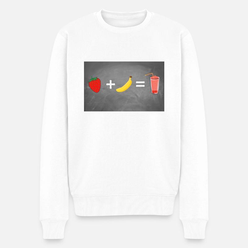 Von der Frucht in den Bauch - Männer Premium Bio Pullover - Weiß