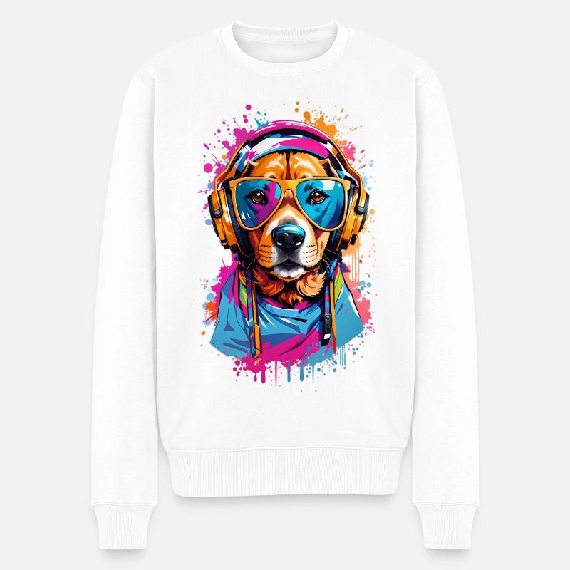 Coole Hund - Männer Premium Bio Pullover - Weiß