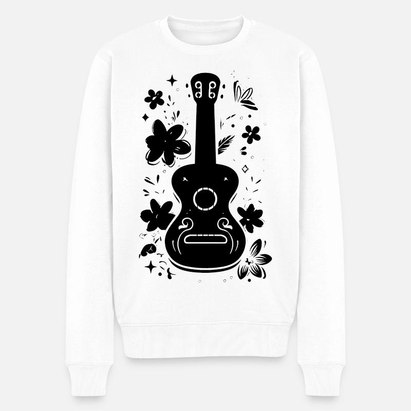 Sketch de ukulélé - Pull Premium bio Homme - blanc
