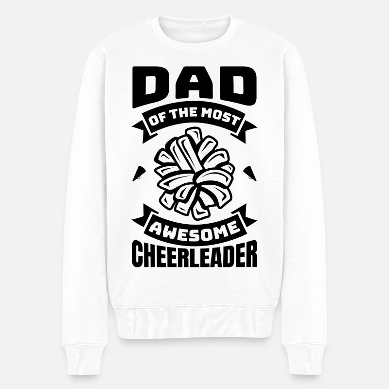 Cheerleader Vater - Männer Premium Bio Pullover - Weiß