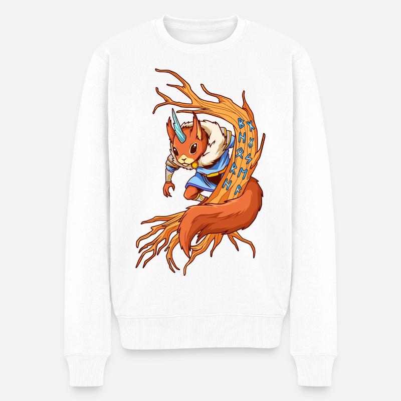 Ratatöskr - Bote auf Yggdrasil - Männer Premium Bio Pullover - Weiß