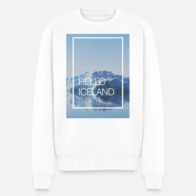 Island Eisberg Eisscholle Iceland - Männer Premium Bio Pullover - Weiß