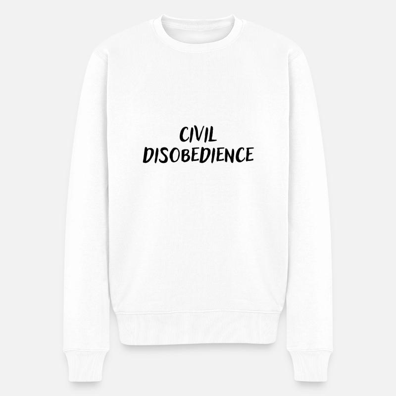 Ziviler Ungehorsam - Männer Premium Bio Pullover - Weiß