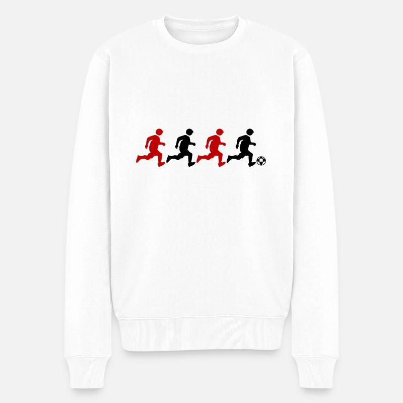 Fussballer Fussball Mannschaft - Männer Premium Bio Pullover - Weiß