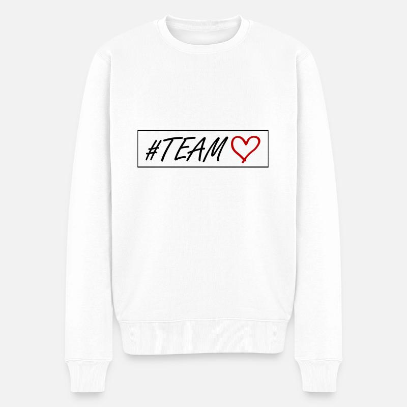 Team Herz - Männer Premium Bio Pullover - Weiß