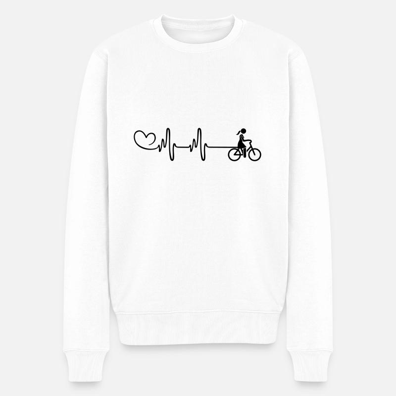 Battement de cœur du vélo - Pull Premium bio Homme - blanc