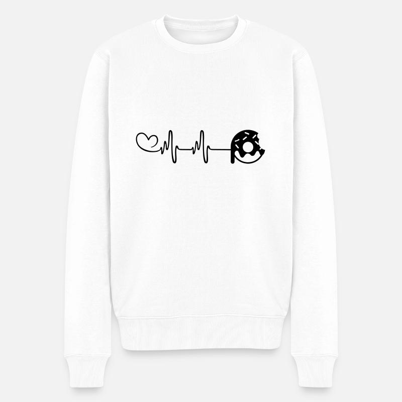 Donut Pulse Cœur - Pull Premium bio Homme - blanc