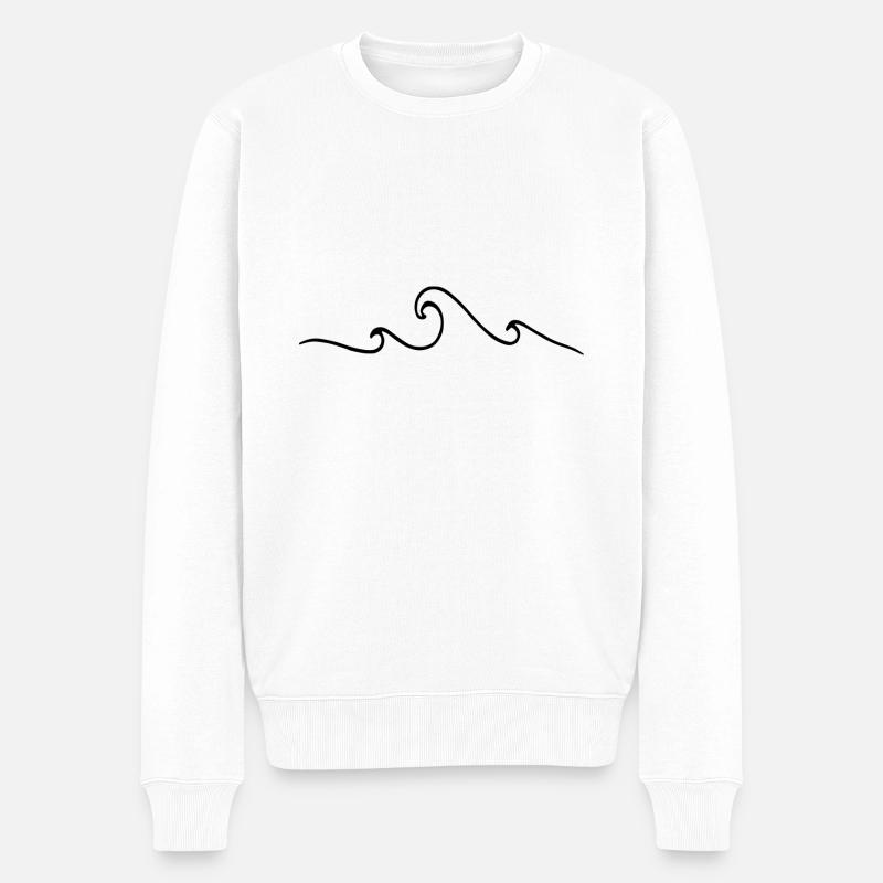 Vagues - Pull Premium bio Homme - blanc