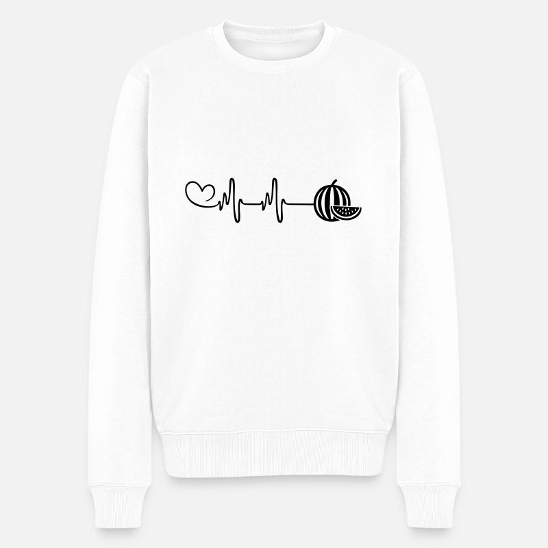 Melon Pulse Heart - Pull Premium bio Homme - blanc