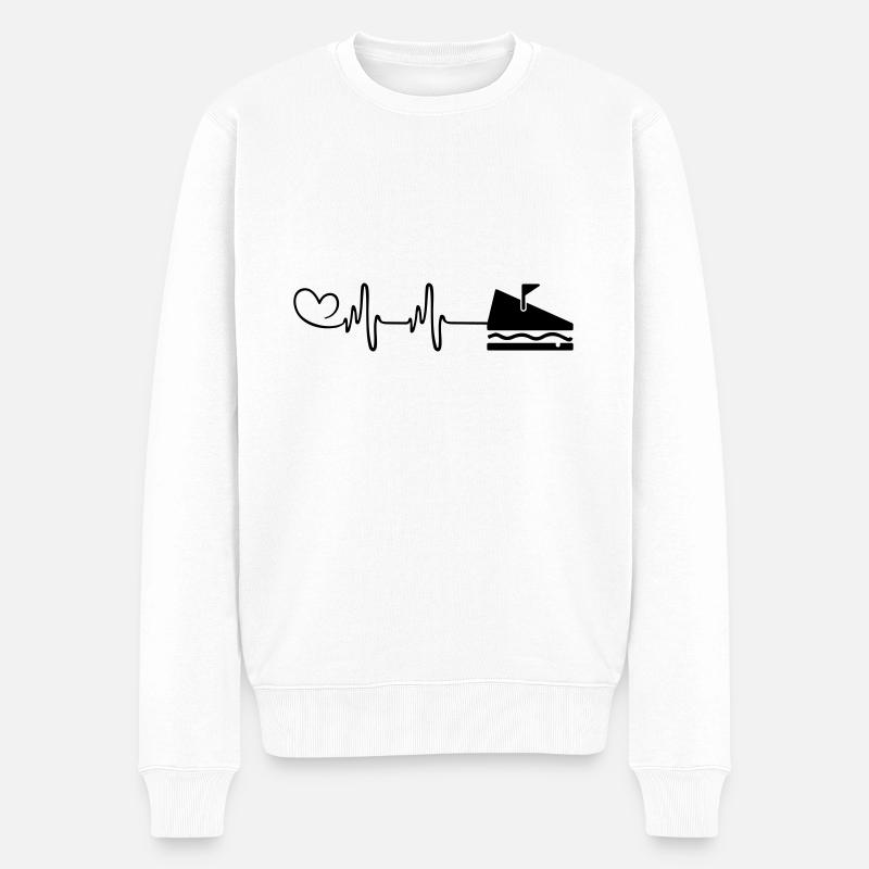 Sandwich Puls Herz - Männer Premium Bio Pullover - Weiß