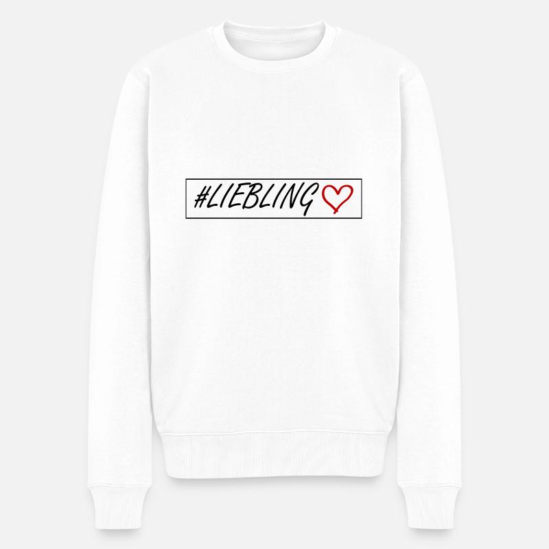 Liebling Herz - Männer Premium Bio Pullover - Weiß
