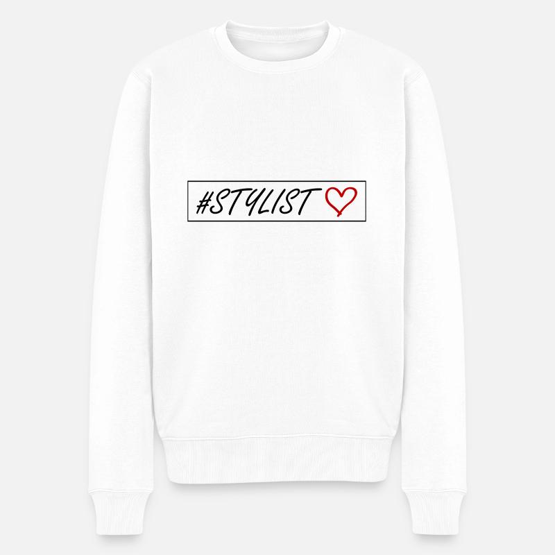 Stylist Herz - Männer Premium Bio Pullover - Weiß