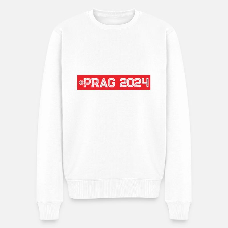 Prag 2024 - Männer Premium Bio Pullover - Weiß