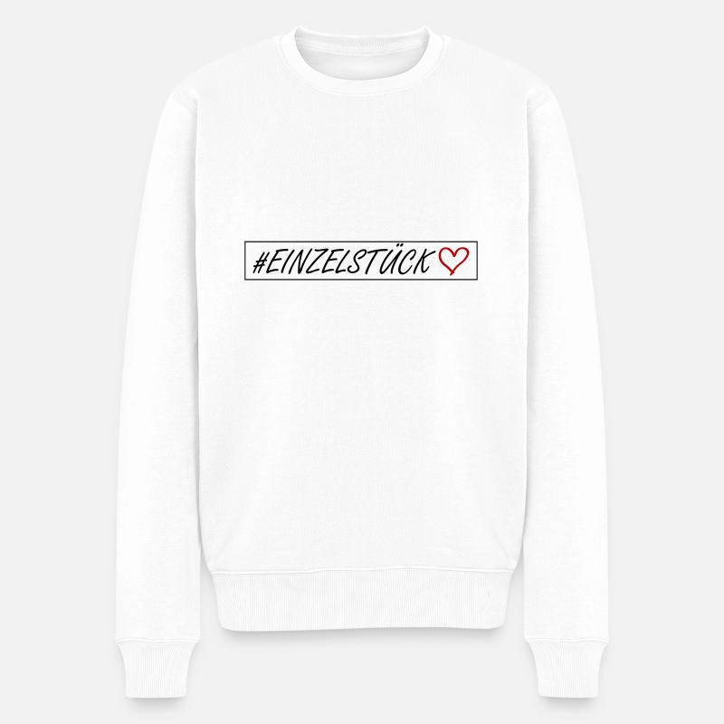 Einzelstück Herz - Männer Premium Bio Pullover - Weiß