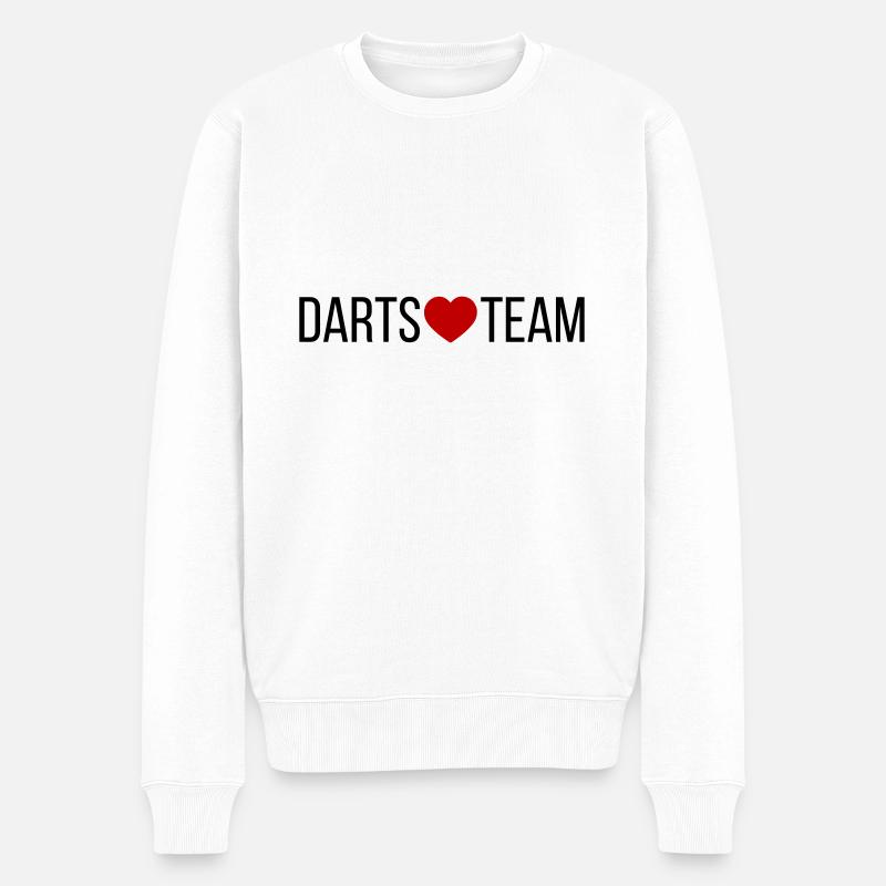 Darts Team Herz - Männer Premium Bio Pullover - Weiß
