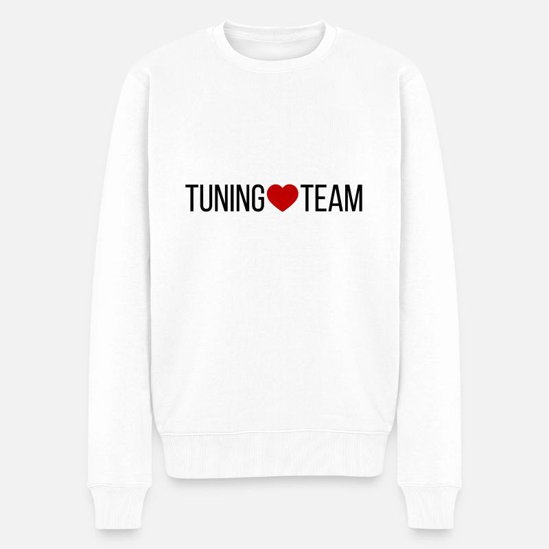 Tuning Team Herz - Männer Premium Bio Pullover - Weiß