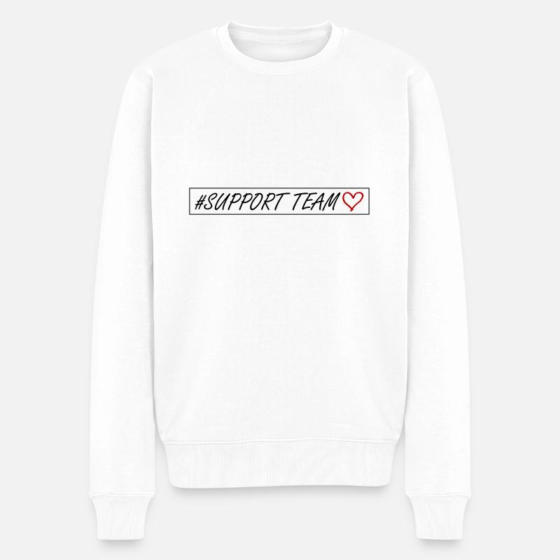 Support Team Herz - Männer Premium Bio Pullover - Weiß