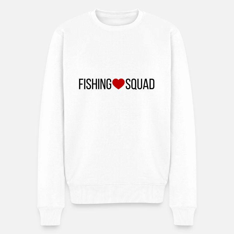 Fishing Squad Herz - Männer Premium Bio Pullover - Weiß