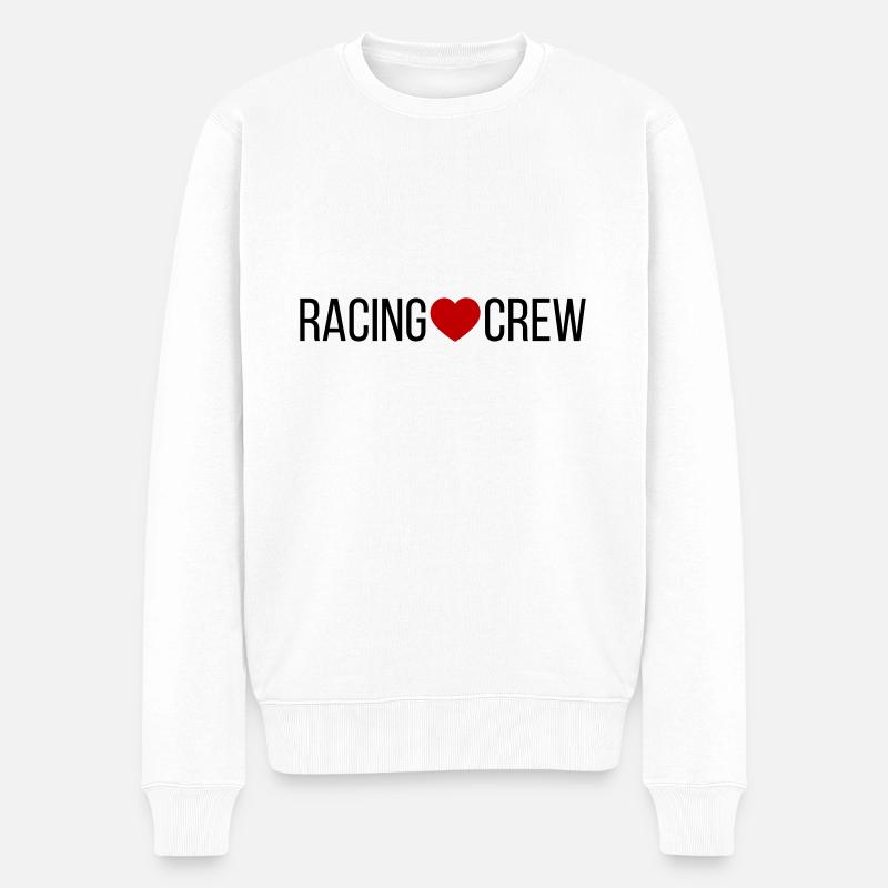Racing Crew Herz - Männer Premium Bio Pullover - Weiß