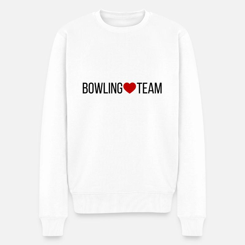 Bowling Team Herz - Männer Premium Bio Pullover - Weiß