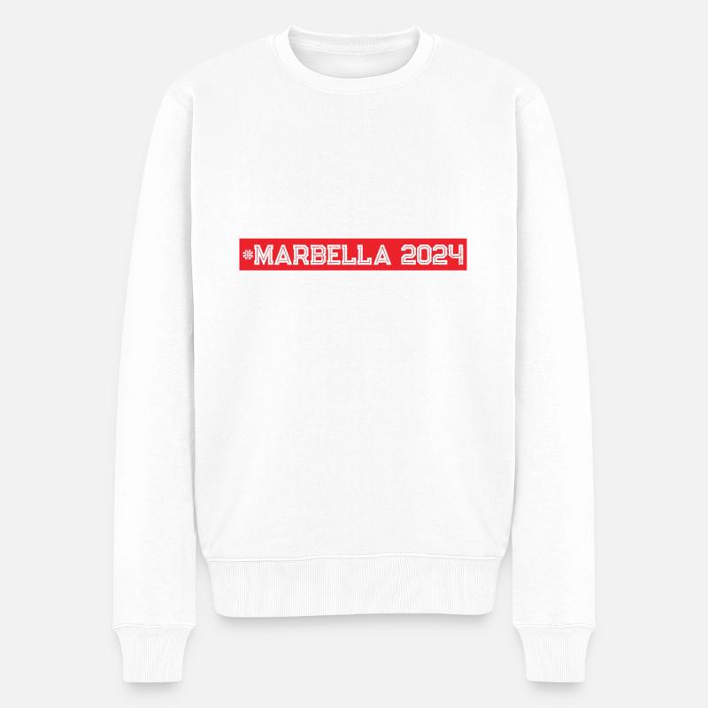 Marbella 2024 - Männer Premium Bio Pullover - Weiß