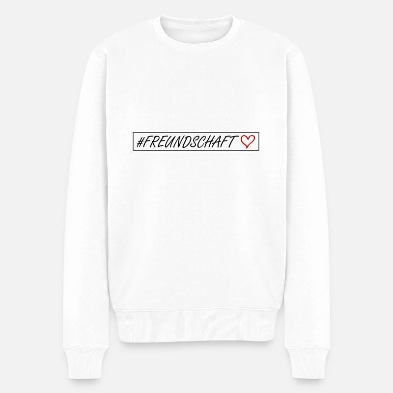 Freundschaft Herz - Männer Premium Bio Pullover - Weiß