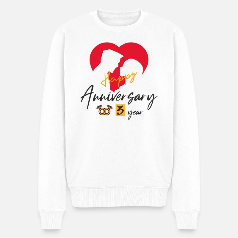 Happy 3Year Anniversary - Männer Premium Bio Pullover - Weiß