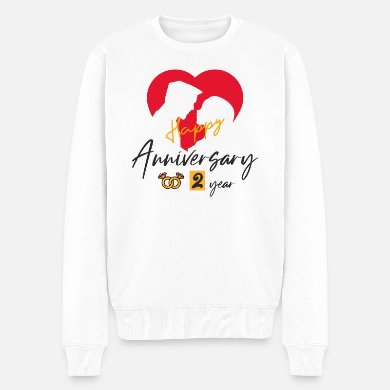 Happy 2Year Anniversary - Männer Premium Bio Pullover - Weiß