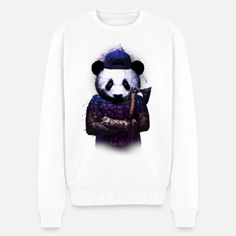 woods panda - Pull Premium bio Homme - blanc