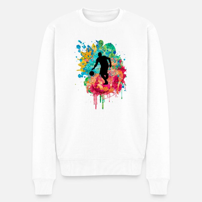Joueurs de basket-ball - PopArt - Pull Premium bio Homme - blanc