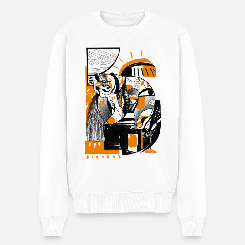 Freundlich und mutig - Männer Premium Bio Pullover - Weiß