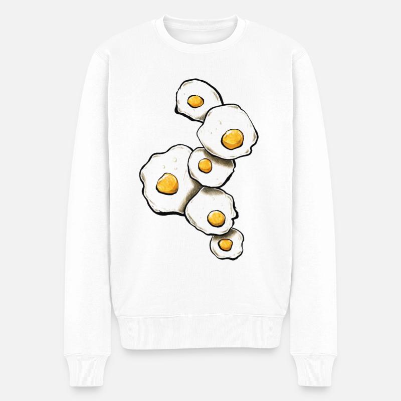 Œufs au plat - Pull Premium bio Homme - blanc