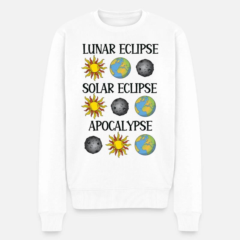 Lunar Eclipse Solar Eclipse Apocalypse - Men's Premium Organic Jumper - white