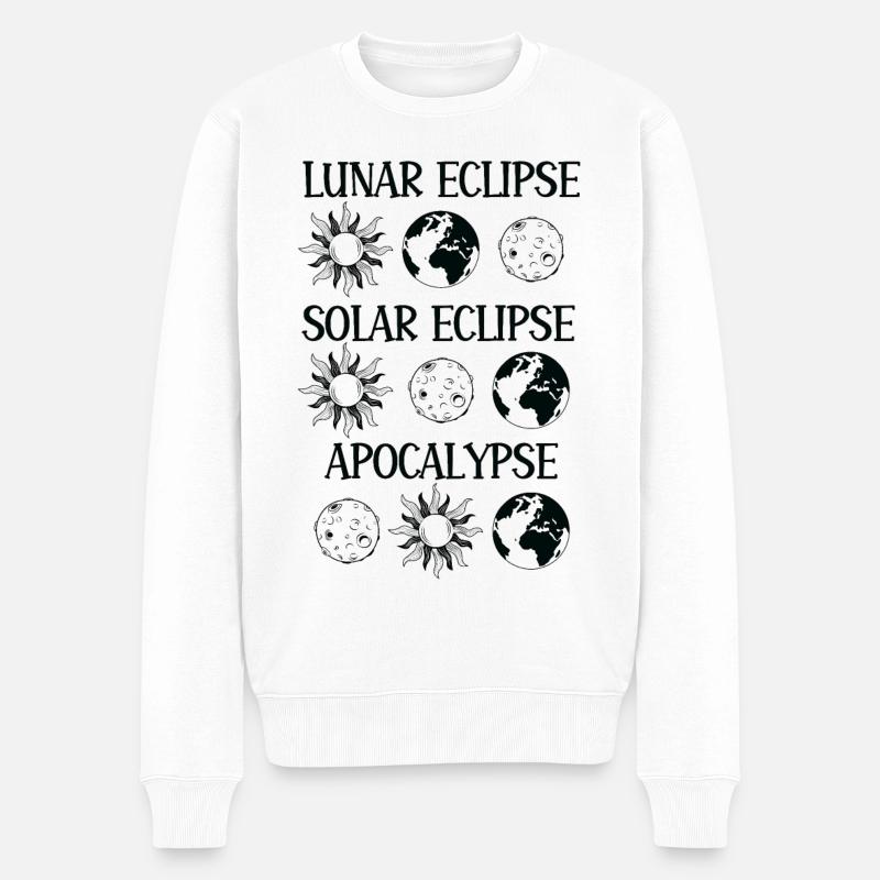 Mondfinsternis Sonnenfinsternis Apokalypse - Männer Premium Bio Pullover - Weiß