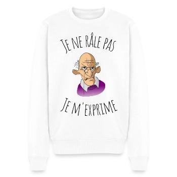 Je ne râle pas je m exprime humour - Pull Premium bio Homme - blanc - Devant - Thijin (182cm)
