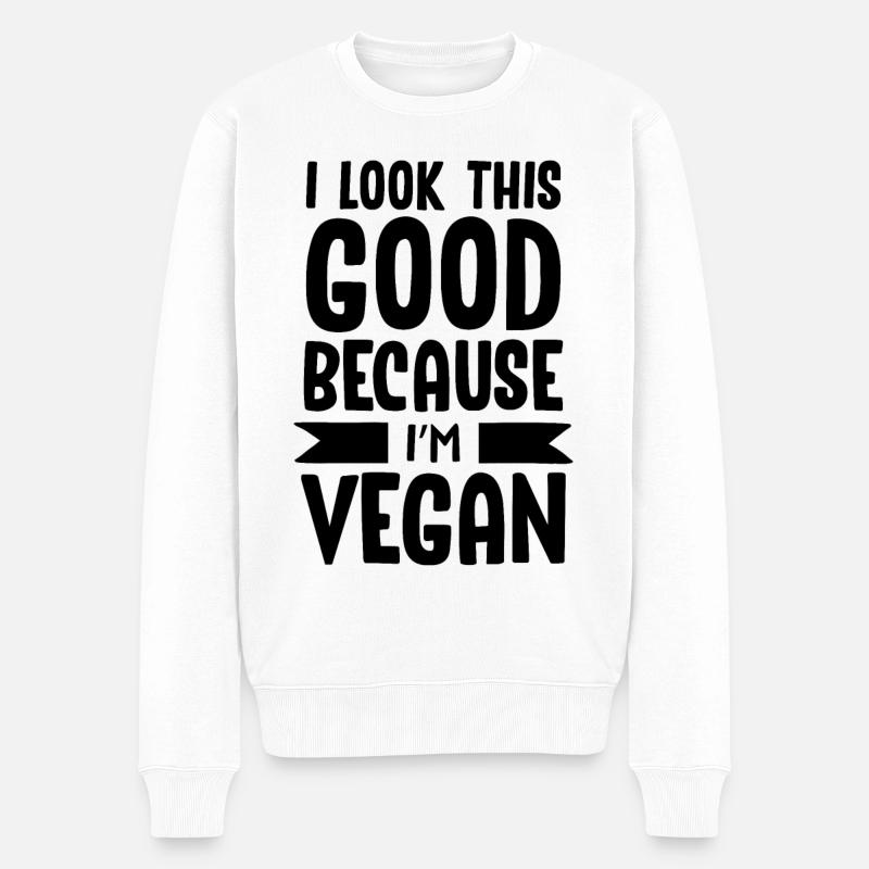 Vegan Veganer - Männer Premium Bio Pullover - Weiß